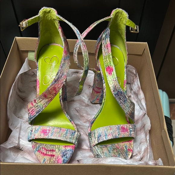 NWB Jessica Simpson Colorful Strappy Women's Heels- size 7.5 - Picture 3 of 9